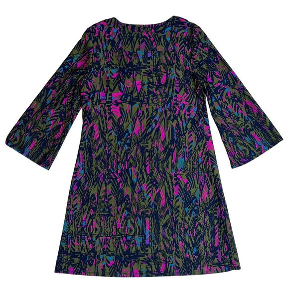 JUDE CONNALLY Lexi Dress Abstract Feathered Navy Women's M Medium NWT $188 - Picture 2 of 4
